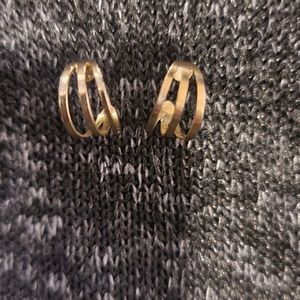 Vintage Gold plated post hoop earrings